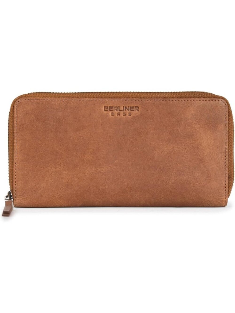 Full Grain Leather Zip Wallet for Women - Stylish Brown Wallet with Gift Box